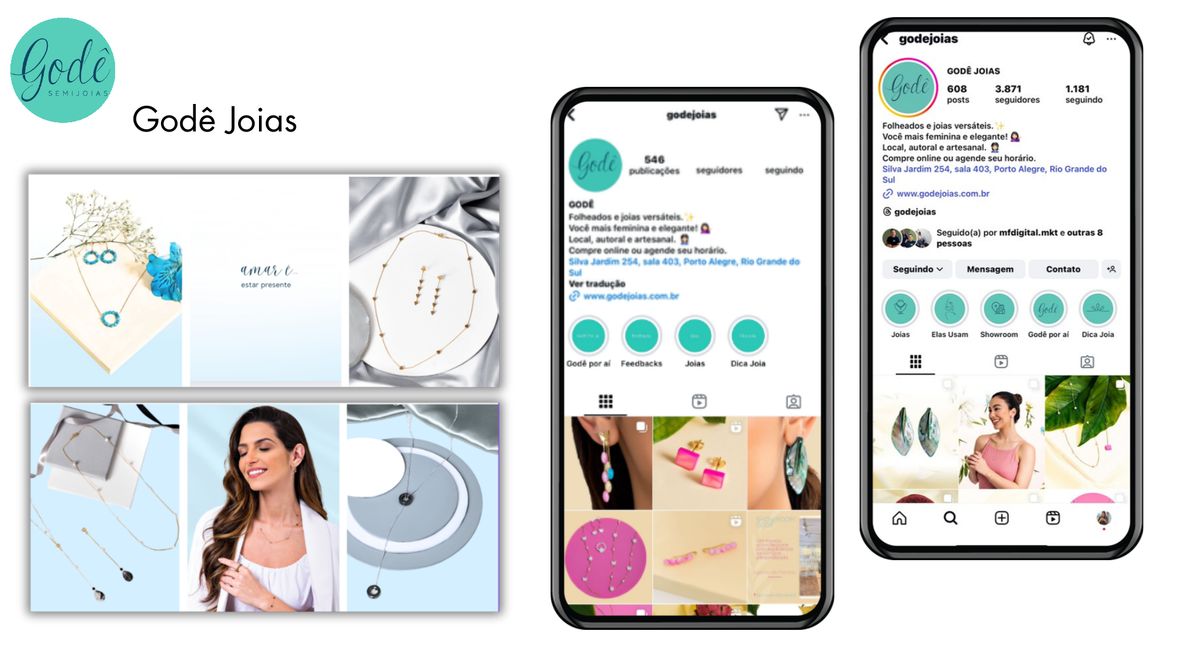 Perfil e publicações de Godê Joias no Instagram