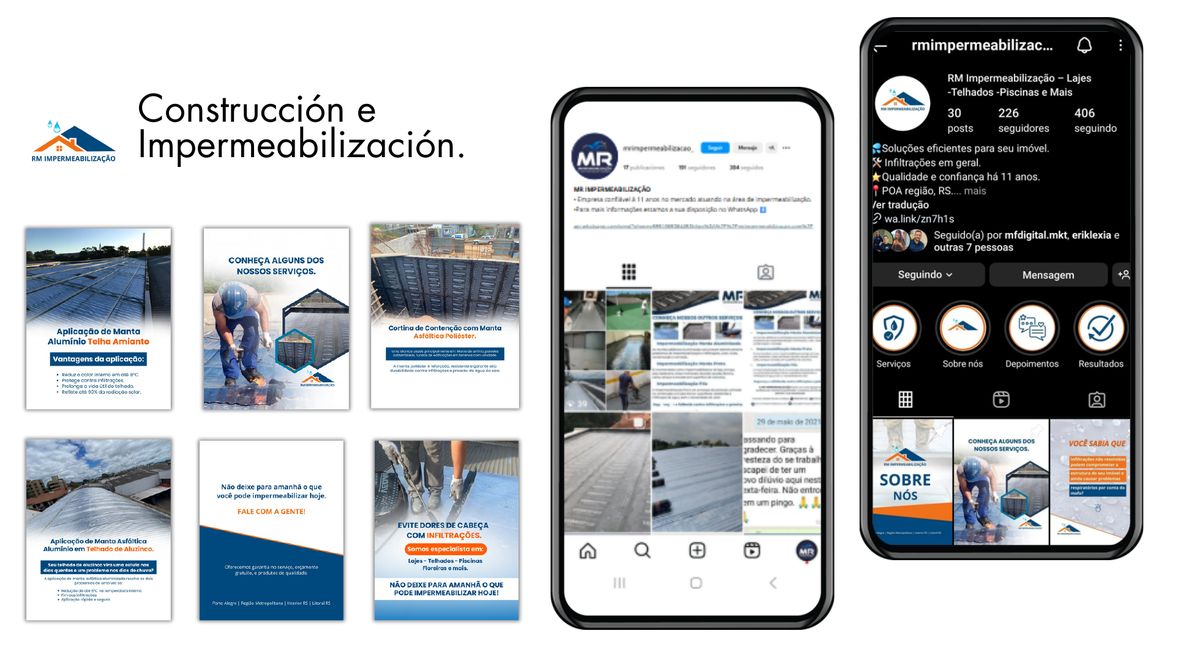 Perfil e publicações de RM Impermeabilizações no Instagram